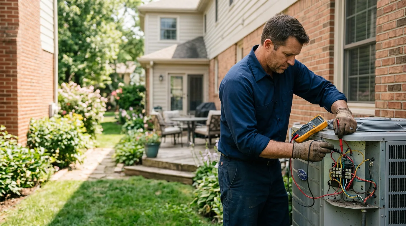 HVAC technician working near Long Bottom, OH